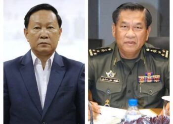 លោក ស៊ាន បូរ៉ាត (អាវធំ)ជារដ្ឋលេខាធិការក្រសួងអប់រំ យុវជន និងកីឡា និងជាអនុប្រធានអង្គភាពប្រឆាំងអំពើពុករលួយ និងលោក ស ថាវី (ឯកសណ្ឋានកងទ័ព) ជាអនុរដ្ឋលេខាធិការក្រសួងការពារជាតិ។ (ហ្វេសប៊ុក ACU)